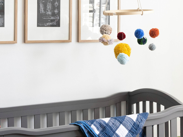 Lightweight DIY Pom-Pom Planet Mobile for Baby's Crib | HGTV